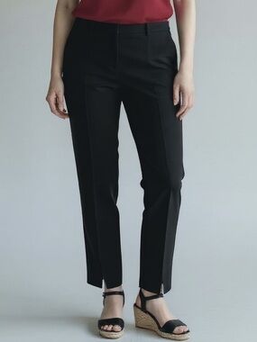 St. John Women's Straight Leg Pants w/Ankle Slit Black Dress or Casual Size 8